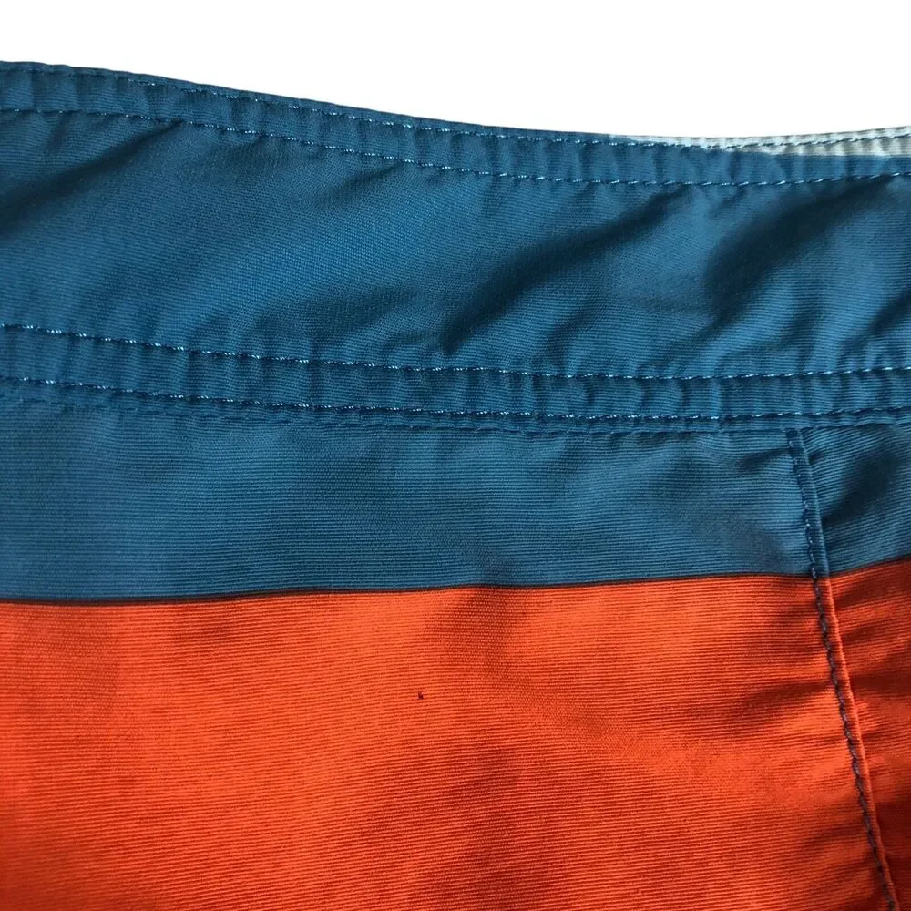 Patagonia‎ Wavefarer Board Shorts Mens 36 Fitz Stripe Catalyst Blue Swim Trunks